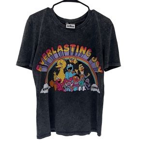 Zara Black "Everlasting Joy" Sesame Street Graphic Tee